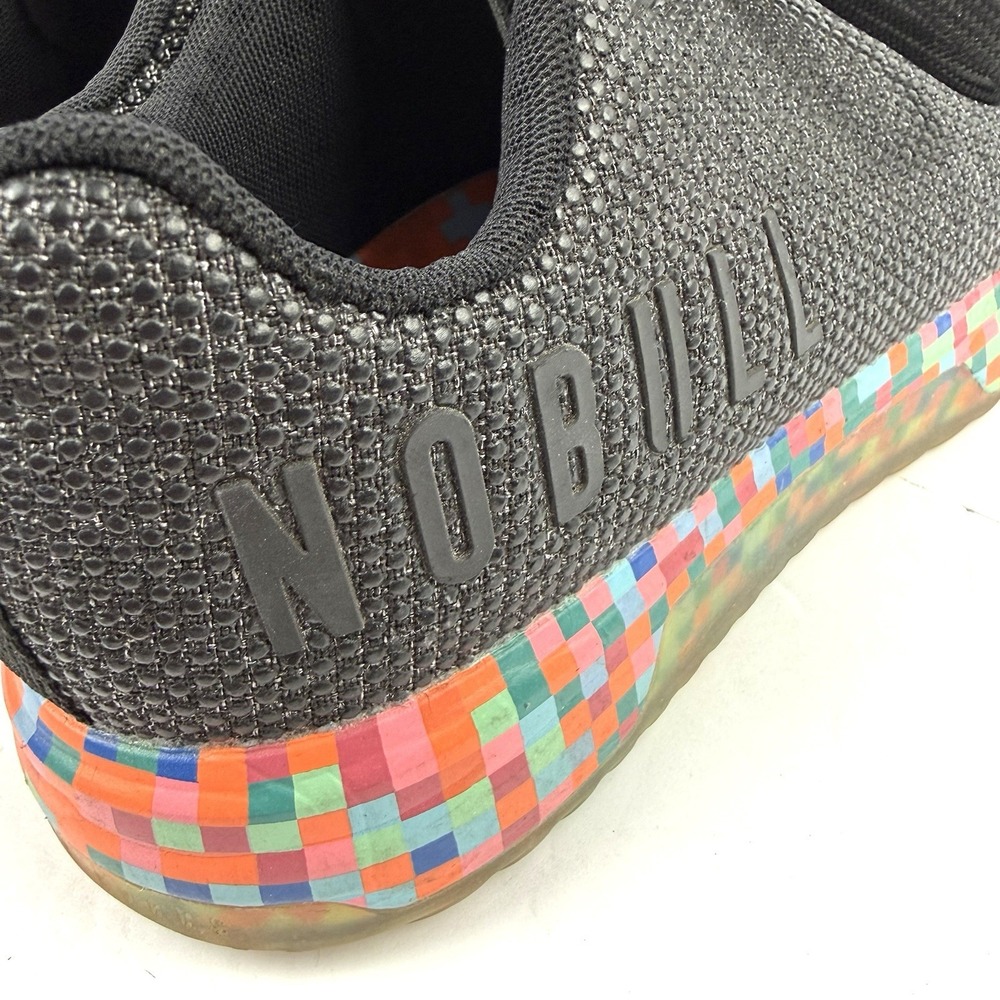NOBULL Heather Black Pixel Shoes 7 Womens Lace Up Trainer Sneaker Mens 5 - Picture 4 of 10